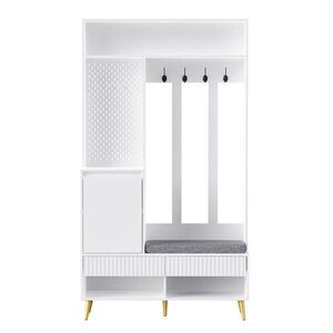 Urban Meuble PŘEDSÍŇOVÁ STĚNA 100 cm, bílá, 6v1 obraz