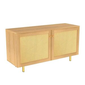 Urban Meuble SIDEBOARD ratan přírodní dřevo 120 cm 2 dvířka obraz