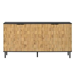 Urban Meuble SIDEBOARD dekor dřeva a mozaikový design se 2 dvířky a černými kovovými nožičkami obraz