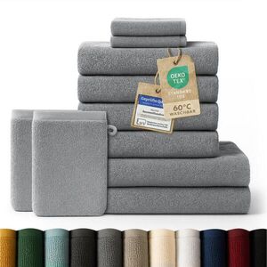 Blumtal RUČNÍK 8dílná sada, 2x osuška 70/140 + 4x ručník 50/100 + 2x ručník pro hosty 30/30 + 2x žínka 15/20 cm, šedá obraz