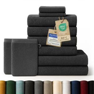 Blumtal RUČNÍK 8dílná sada, 2x osuška 70/140 + 4x ručník 50/100 + 2x ručník pro hosty 30/30 + 2x žínka 15/20 cm, tmavě šedá obraz