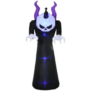 Outsunny 210 cm nafukovací duch s dýňovou hlavou, halloweenská dekorace s LED, vodotěsná obraz