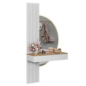 Vicco TOALETNÍ STOLEK Melina Bílá/dub 100 cm se zrcadlem LED obraz