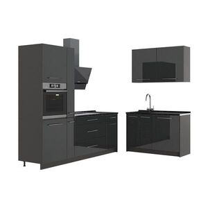 Vicco KUCHYNĚ Fame-Line, Antracitový vysoký lesk/Antracit, 220 x 120 cm, PD Antracit obraz