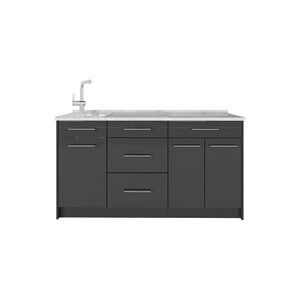 Vicco KUCHYŇSKÝ BLOK Fame-Line, Antracitový vysoký lesk/Antracit, 150 cm, PD Mramor obraz