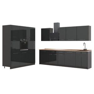 Vicco KUCHYŇSKÝ KOUT Fame-Line, Antracitový vysoký lesk/Antracit, 460 cm, PD Dub obraz