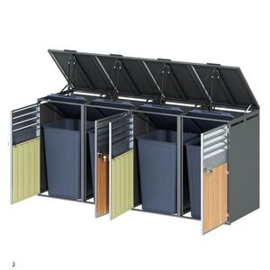 FLIEKS BOX NA ODPADKOVÉ NÁDOBY, 4 dveře, lamelový design obraz