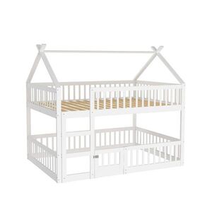 STILVORA PALANDA 140/200 cm, bílá, se schody a bezpečnostním oplocením, loftový design obraz
