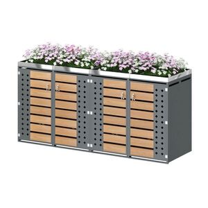FLIEKS BOX NA ODPADKOVÉ NÁDOBY, 4 dveře, střecha pro rostliny obraz