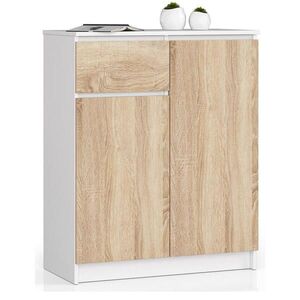 RAUMHIRSCH FURNITURE KOMODA bílá, dub Sonoma 99/80/40 obraz