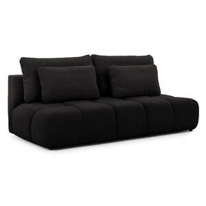 S-Style ROZKLÁDACÍ POHOVKA Belluno z kvalitní černé plyšové potahové látky s úložným prostorem a hlubokým prošíváním v designu Bubble. obraz