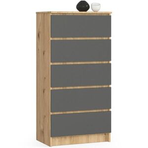 RAUMHIRSCH FURNITURE KOMODA dub Artisan, grafitově šedá 121/60/40 obraz