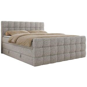 MKS POSTEL BOXSPRING ALTIVO KING DUO 200/200 - Světle šedá Strukturovaná látka - Topper Visco - H3 obraz