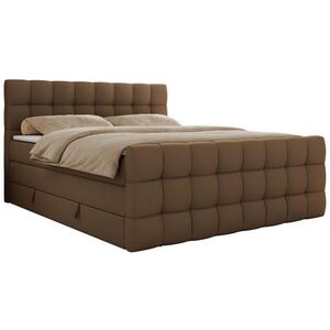 MKS POSTEL BOXSPRING ALTIVO KING DUO 180/200 - Hnědá Ekokůže - Topper Visco - H4 obraz