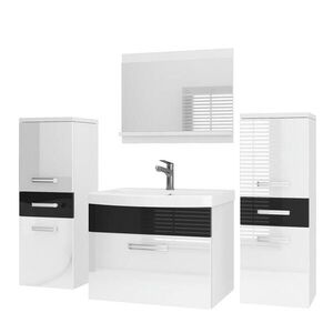 B BELINI GROUP KOUPELNOVÝ NÁBYTEK Koupelnová SADA PRI P4, Bílá / Černá lesklá, 120 cm obraz