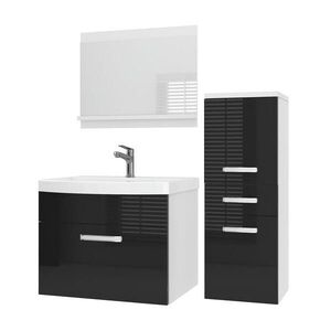 B BELINI GROUP KOUPELNOVÝ NÁBYTEK Koupelnová SADA PRI P2, Černá lesklá, 90 cm obraz
