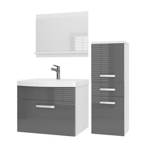 B BELINI GROUP KOUPELNOVÝ NÁBYTEK Koupelnová SADA PRI P2, Šedá lesklá, 90 cm obraz