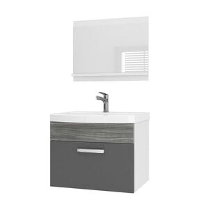 B BELINI GROUP KOUPELNOVÝ NÁBYTEK Koupelnová SADA PRI PM1, Šedá Glamour lesklá, 60 cm obraz