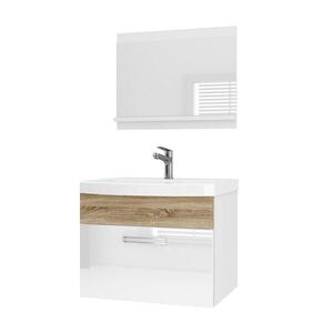 B BELINI GROUP KOUPELNOVÝ NÁBYTEK Koupelnová SADA PRI PM1, Bílá / Dub Sonoma lesklý, 60 cm obraz