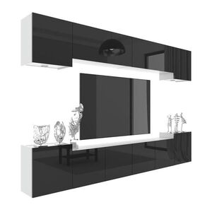B BELINI GROUP OBÝVACÍ STĚNA Milano 4, Černá lesklá, 300 cm, Bezúchytková obraz