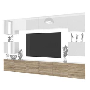 B BELINI GROUP OBÝVACÍ STĚNA Milano 3, Bílá / Dub Sonoma, 300 cm, Bezúchytková obraz