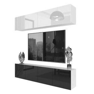 B BELINI GROUP OBÝVACÍ STĚNA Milano 6, Bílá / Černá lesklá, 200 cm, Bezúchytková obraz