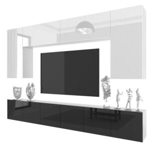 B BELINI GROUP OBÝVACÍ STĚNA Milano 2, Bílá / Černá lesklá, 300 cm, Bezúchytková obraz