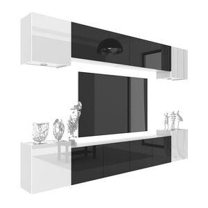 B BELINI GROUP OBÝVACÍ STĚNA Milano 4, Černá / Bílá lesklá, 300 cm, Bezúchytková obraz