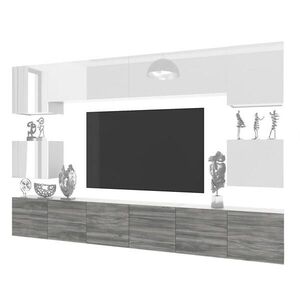 B BELINI GROUP OBÝVACÍ STĚNA Milano 3, Bílá lesklá / Šedá matná, 300 cm, Bezúchytková obraz