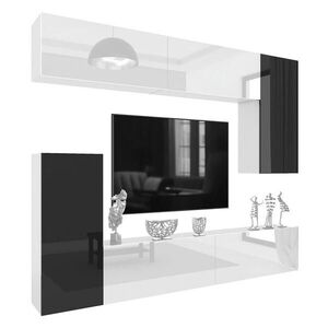 B BELINI GROUP OBÝVACÍ STĚNA Milano 8, Bílá / Černá lesklá, 250 cm, Bezúchytková obraz
