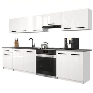 B BELINI GROUP KUCHYŇSKÁ LINKA Italia 2 240 cm, s pracovními deskami, Bílá lesklá obraz