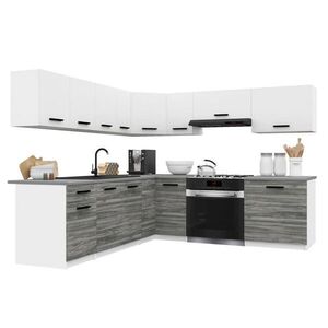 B BELINI GROUP KUCHYŇSKÁ LINKA Italia 7 420 cm , s pracovními deskami, Bílo-šedá Glamour matná obraz