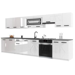 B BELINI GROUP KUCHYŇSKÁ LINKA Italia 3 320 cm, s pracovními deskami, Bílá lesklá obraz