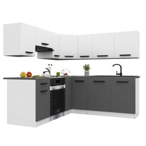 B BELINI GROUP KUCHYŇSKÁ LINKA Italia 6 360 cm, s pracovními deskami, Bílo-šedá matná obraz