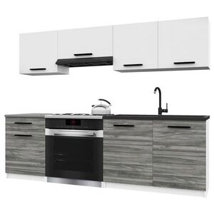 B BELINI GROUP KUCHYŇSKÁ LINKA Italia 1 180 cm, s pracovními deskami, Bílo-šedá Glamour matná obraz