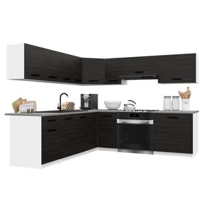 B BELINI GROUP KUCHYŇSKÁ LINKA Italia 7 420 cm , s pracovními deskami, Eben obraz