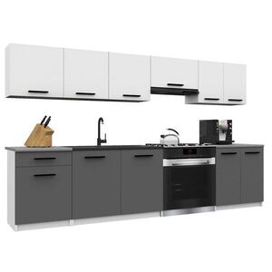 B BELINI GROUP KUCHYŇSKÁ LINKA Italia 2 240 cm, s pracovními deskami, Bílo-šedá obraz