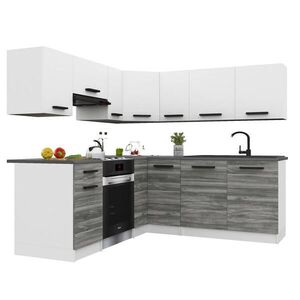 B BELINI GROUP KUCHYŇSKÁ LINKA Italia 6 360 cm, s pracovními deskami, Bílo-šedá Glamour matná obraz