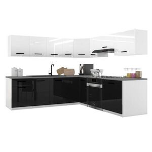 B BELINI GROUP KUCHYŇSKÁ LINKA Italia 7 420 cm , s pracovními deskami, Bílo-černá obraz