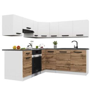B BELINI GROUP KUCHYŇSKÁ LINKA Italia 6 360 cm, s pracovními deskami, Bílo-zlatohnědá matná obraz