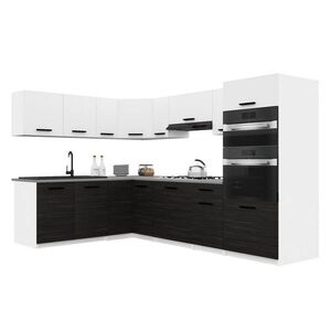 B BELINI GROUP KUCHYŇSKÁ LINKA Italia 8 420 cm , s pracovními deskami, Bílo-ebenová matná obraz