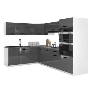 B BELINI GROUP KUCHYŇSKÁ LINKA Italia 8 420 cm , s pracovními deskami, Šedá lesklá obraz