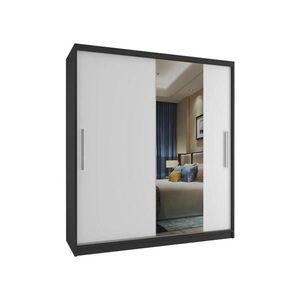B BELINI GROUP POSUVNÁ SKŘÍŇ Verona MSE, Černá/Bílá Mat, 133 cm, se zrcadlem obraz