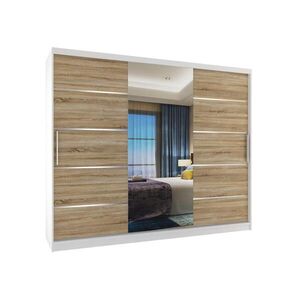 B BELINI GROUP POSUVNÁ SKŘÍŇ Verona MBP, Bílá/Dub Sonoma Mat, 232 cm, se zrcadlem obraz