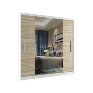B BELINI GROUP POSUVNÁ SKŘÍŇ Verona ME, Bílá/Dub Sonoma Mat, 158 cm, se zrcadlem obraz