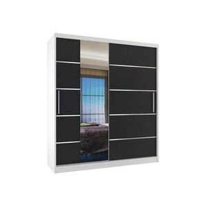 B BELINI GROUP POSUVNÁ SKŘÍŇ Verona MBP, Bílá/Černá Mat, 133 cm, se zrcadlem obraz