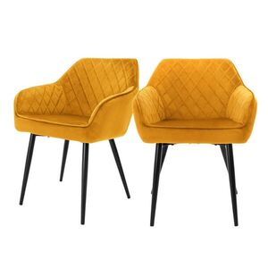 ML-DESIGN JÍDELNÍ ŽIDLE, sada 2 ks, hořčičně žlutý samet obraz