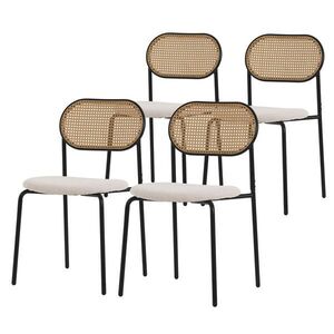 ML-DESIGN JÍDELNÍ ŽIDLE, SADA 4 KS, béžový ratan obraz