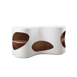 Livetastic ŠIROKÁ KOMODA, barvy vlašských ořechů, vysoce lesklá bílá, 150/75/40 cm obraz