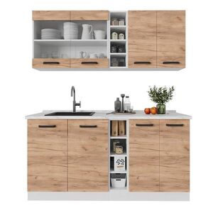 Vicco JEDNOTKOVÁ KUCHYNĚ R-Line Zlatá síla dub/bílá 160 cm PD Dub obraz
